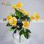newest shinny gold silver rose flower shinny artificial flower 7 open rose 4 buds
