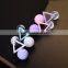 Candy Color Cute Girls Personality Asymmetric Triangle Bead Pendant Stud Earrings for Women Best Gift