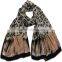 Chiffon Custom Hot Fashion 100% Polyester Scarf With Animal Printed Design For Lady