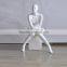 Sitting Female display mannequin black egg head sitting posture mannequin