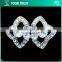 6MM 3MM Clear Crystal Rhinestone Plating Rhodium Metal Pair Buckle