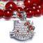 Natural red agate hello kitty bracelet