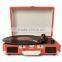 New high quality Portable Suitcase Turntable Player Vinyl Records