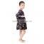 New Style Black And Pink Lace Dress With Long Sleeve Girl Summer Dress Summer Baby Girl fashion Dress