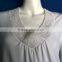 White V neck lace decoration custom shirt