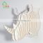 Wooden Rhino Head Wall Art Hanging 3D Animal Home Decoration Wall Hanging