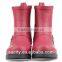 ladies ankle nature rubber rain boots with decorate strap