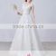 AR-52 Latest Dress Designs Short Sleeves Bride Dress Appliques O-Neck Sash Tulle Wedding Dress Lace 2016