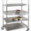 Bakery Equipment Buffet Service Tray Rack Stainless Steel Tray Trolley Cake Trolley Food Trolley With Pan