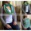 cotton spandex premium quality green stripe nursing wrap scarf cover