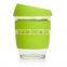 Express  glass water bottle with silicone sleeve