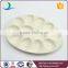 New product beige oval crackle glaze ceramic egg tray holder