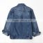 2017 new casual loose jackets long sleeve washed jeans coat for womens