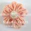 Decorative lovely wholesale cheap pearl center chiffon flower for girl's clothes