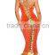 Women sexy orange mermaid dress with gold tail MZ002