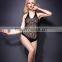 Women Exotic Black Elastic Fishnet Bodysuit HY165