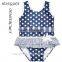 Girls Blue & White Spotty Swimsuit with Ruffles One Piece Swimsuit For Girls HSb7073