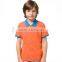 new design short sleeve kid's slim fit contrast trim polo shirt