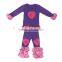 wholesale children clothes ruffle reglan tops of heart bedding set
