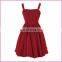 single color strap off-shoulder belted back bowknot evening dress