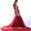 EB2204N Red Crystal Beading Ruched Mermaid Trumpet Wedding Gowns
