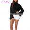 Hot Sale Black Wear Turtleneck Knitted Trumpet Top Women Long Sleeve Shirt