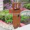 Antique waterproof corten steel metal floor standing mailbox