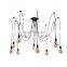 Hot Sale Industrial Black Silica Gel  Pendant Light 10 Heads Decorative Hanging Lamp