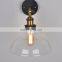 Antique Loft Wall Lamp Simple Vintage Bedroom Clear Glass Shell Wall Lamp