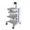 New Design OEM Hospital Furniture Multi-function Medical Cart 5 layers Laparoscopic Endoscopy Trolley for Hospital use