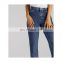 New arrival women beautiful hot sale denim jeans with button for closure