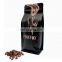 Matte black flat bottom coffee bags 250g 500g 1kg with valve
