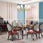 Modern luxury design metal decor home furniture 6 chairs solid wood dining table sets