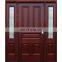 Mahogany front double entry door hand carved solid wood door