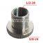 1/2-28 to 5/8-24 Stainless Steel Threaded Oil Filter Adapter