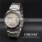 CHENXI 029A Fluently Design Tachymeter Case Watch Men Minute Second Stainless Steel Strap Luminous Analog Wrist Watches