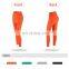 With T Line Warm Coral Printed Workout Leggings Double Hip Line Yoga Pants Wholesale