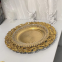 New European Style 13 Inch Round Wedding Party Table Decoration Gold Flower Pattern Plastic Charger Plates