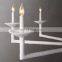 Pesaro round gypsum candle glass lampshade chandelier suitable for ceiling hanging lighting in family hotels