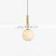 Globe natural alabaster pendant light indoor bedroom living room dining room decor lighting industrial metal brass chandelier