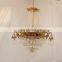 French Golden Copper Chandelier European Villa Luxury Crystal Pendant Lamps For Hotel