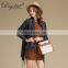 Latest Design Ladies Poncho with Tassel Solid Color Long Sleeves Cashmere Knitted Sweater for Autumn Short Length with Logo Back