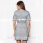Best hot selling women custom dress design with high quality solid color dres with short sleeve D342