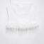 New style European and American style solid color feather trim stretchy bodycon halter top