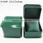 Luxury Lacquer Green Wooden Watch Gift Packaging Display Box Faux Leather lining