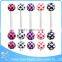2016 new arrival surgical steel jewelry manufacturer cheap colorful tongue piercing