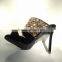 China Factory Wholesale Suede Material Fashion Women High Heel Sandal Slipper 120mm