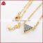 A glittering semiprecious-drusy druzy triangle centers a delicate chain-link necklace perfect for wearing