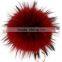 Top auality facotry direct sale 15cm colorful animal fur pom poms keychain New genuine raccoon fur ball key ring