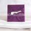 Chic & handmade purple laser cut wedding invitations with white insert cards & white ribbons